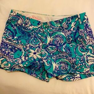Lilly Pulitzer green and blue Callahan shorts